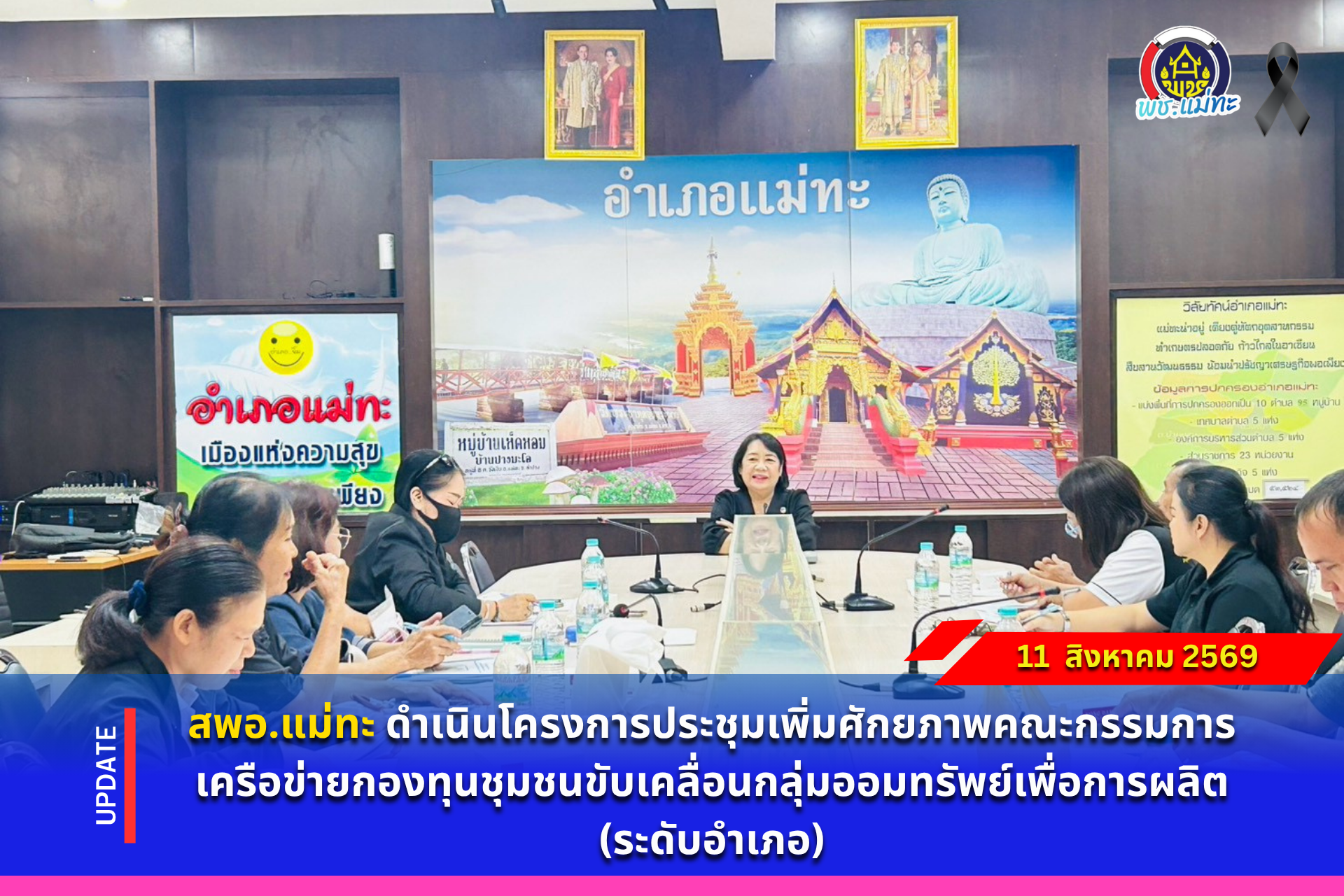 สพอ.แม่ทะ : ดำเนินโครงการประชุมเพิ่มศักยภาพคณะกรรมการเครือข่ายกองทุนชุมชนขับเคลื่อนกลุ่มออมทรัพย์เพื่อการผลิต (ระดับอำเภอ)